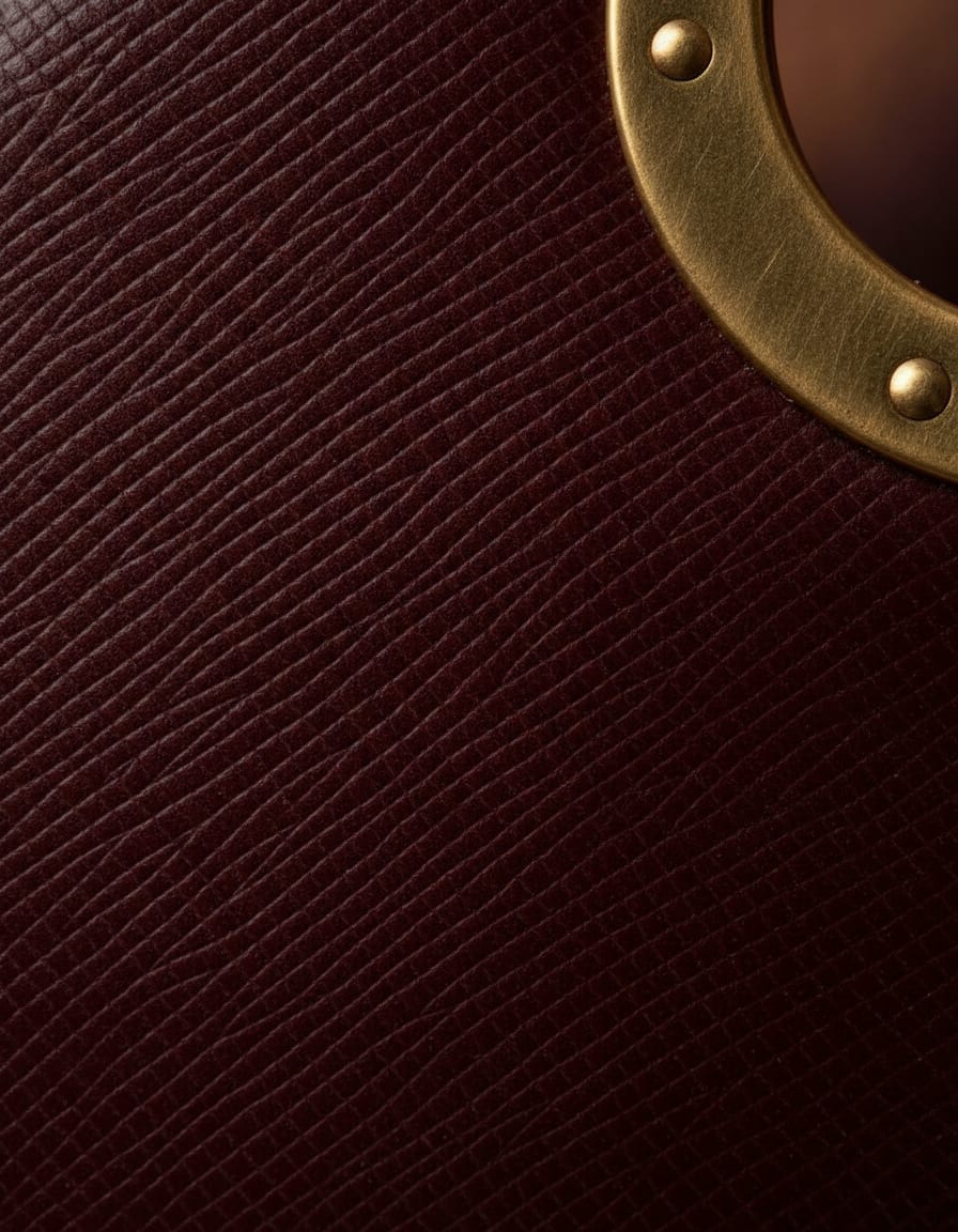 Close-up of saffiano calfskin